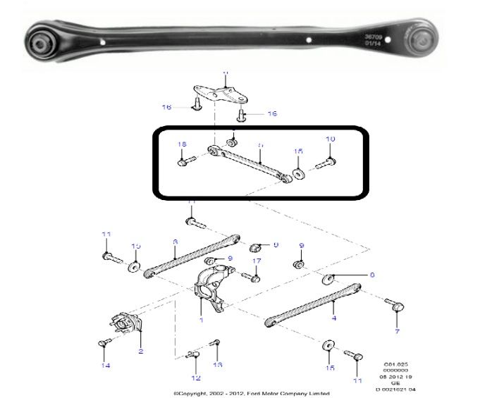 Ford Mondeo 2001-2007 Sedan Arka Denge Kolu ( Arkada Kalan ) İthal Marka 1S715K898AG