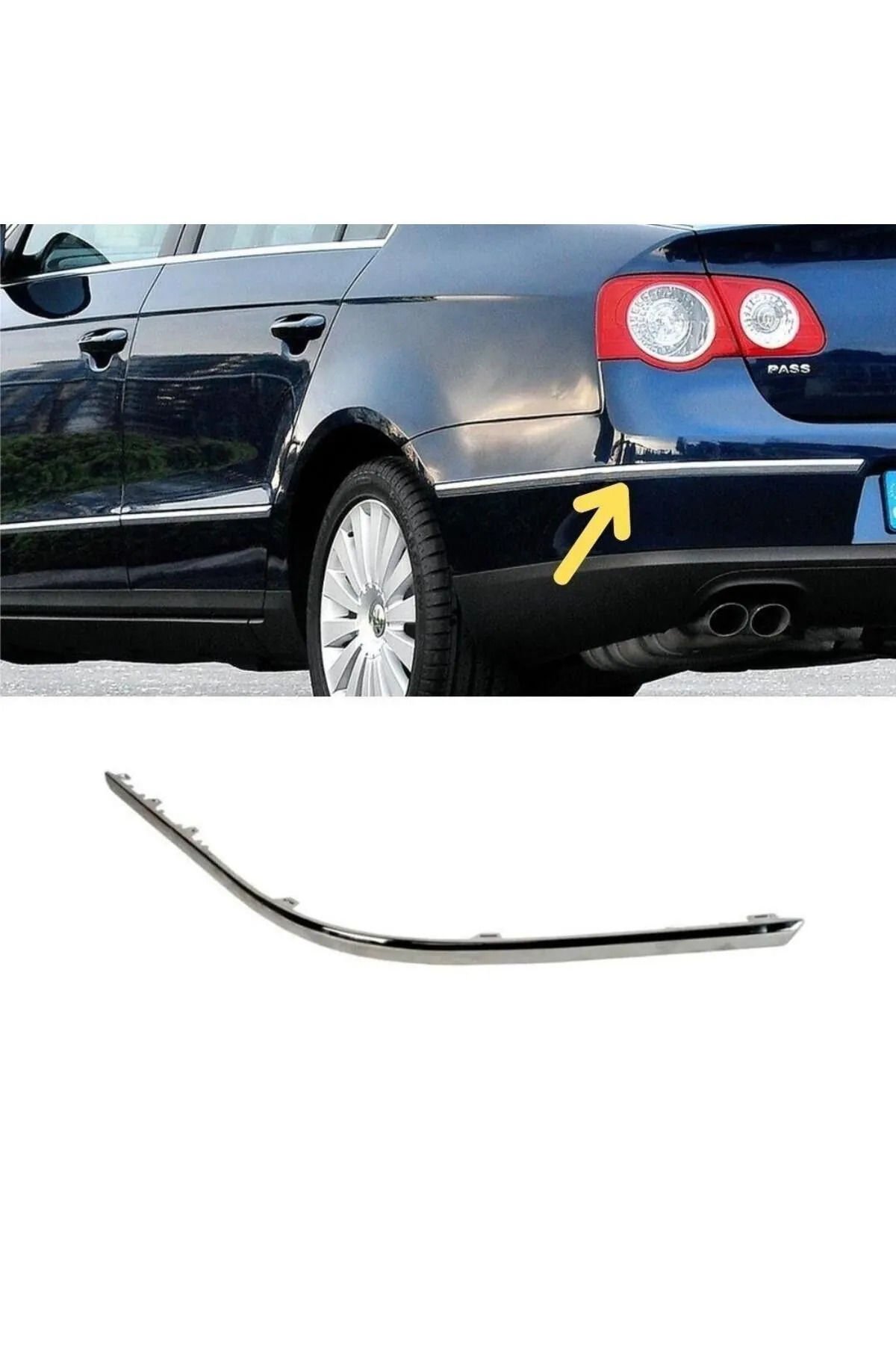 Volkswagen Passat B6 Arka Sol Tampon Nikelajı İthal Marka 3C5807459A