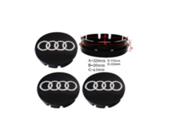Audi Jant Kapak 52 - 56 mm Siyah İthal Marka