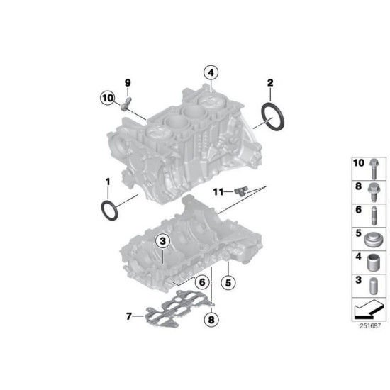 Bmw 1 Seri F20 Kasa Blok Arka Kapağı Contalı Bmw Orijinal Marka 11137600465