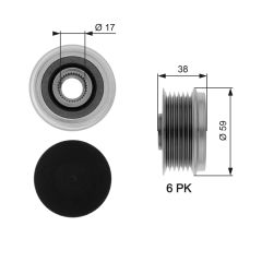 Fiat Alfa Mito 1.3 MultiJet Alternatör Kasnağı GATES 77362717