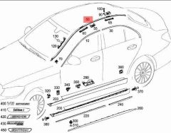 Mercedes W203 Tavan Çıtası Sağ Orijinal Mercedes Marka A2056900282