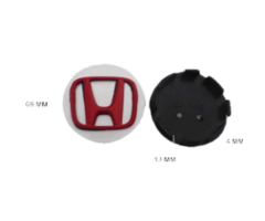Honda Jant Kapak 3D Küçük Gri-Kırmızı 4 Adet İthal Marka 44742-TS6-H00