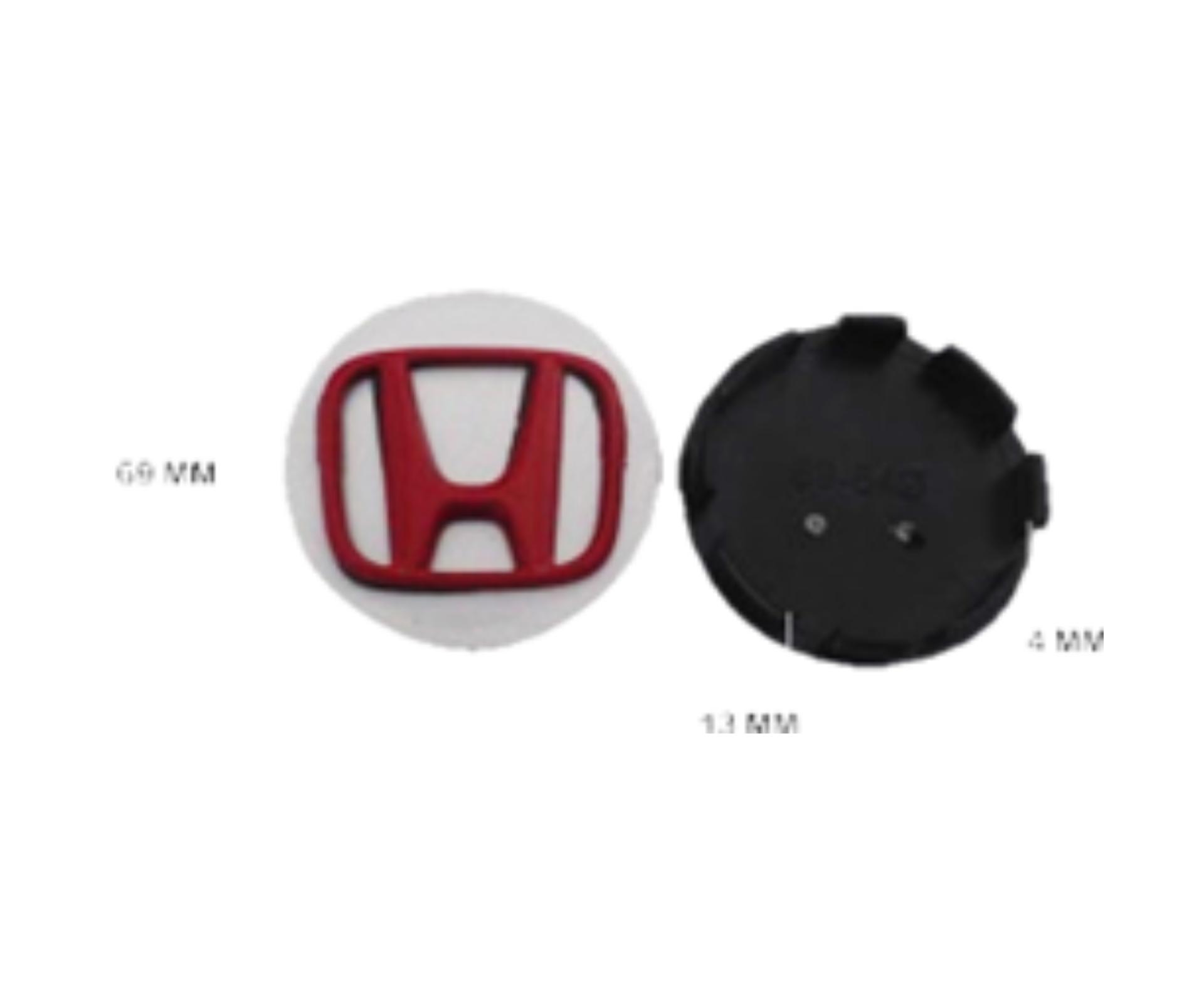 Honda Jant Kapak 3D Büyük Gri-Kırmızı 4 Adet İthal Marka 44742-TS6-H00