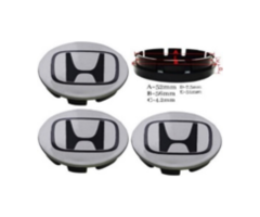 Honda Jant Kapak 52 - 56 mm Gri-Siyah 4 Adet İthal Marka