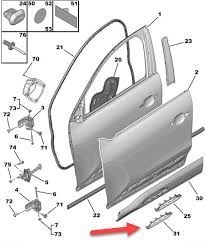 Citroen C4 Ön Kapı Koruyucu Çıta Süsü Psa Marka 98353800XY