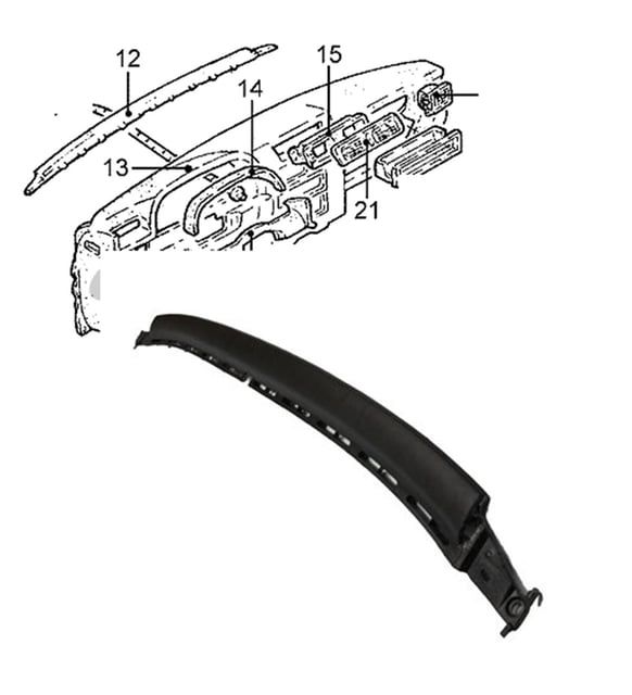 Opel Vectra A Ön Göğüs Çıtası Siyah Renk İthal Marka 2209414