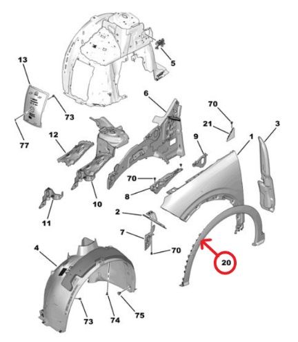 Peugeot 3008 Sağ Ön Çamurluk Plastik Çıtası Dodik Psa Marka 98397905XT