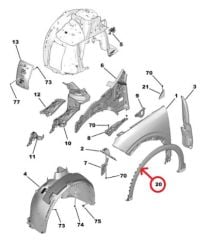 Peugeot 3008 Sağ Ön Çamurluk Plastik Çıtası Dodik Psa Marka 98397905XT