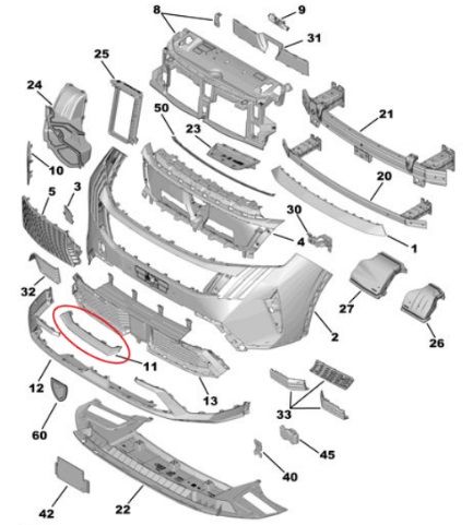 Peugeot 3008 Ön Tampon Çıtası Psa Marka 16939053TB
