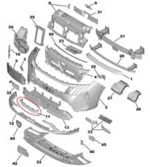 Peugeot 3008 Ön Tampon Çıtası Psa Marka 16939053TB