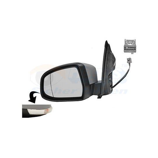 Ford Focus 2008 - 2011 Elektrikli Sinyalli Sol Ayna Asferik İthal Marka 1728324