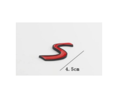 Mini Cooper S Yazısı Küçük Siyah - Kırmızı 4.5 cm İthal Marka