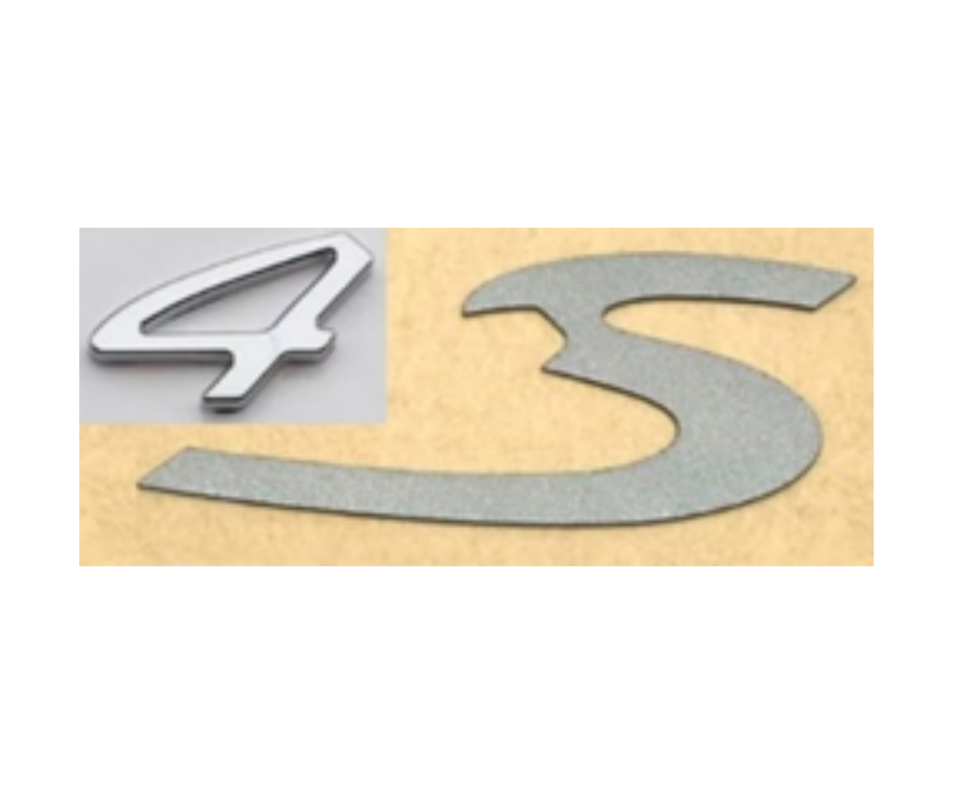 Porsche 4S Yazısı Krom - Gri İthal Marka