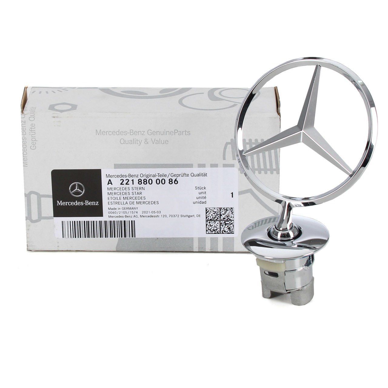 Mercedes Benz C Serisi W204 Ön Kaput Yıldızı Komple (Arma) Orijinal Ürün A2218800086