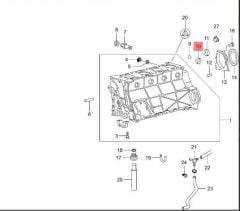 Mercedes W206 Blok Su Tapası Mo Marka 000443034002