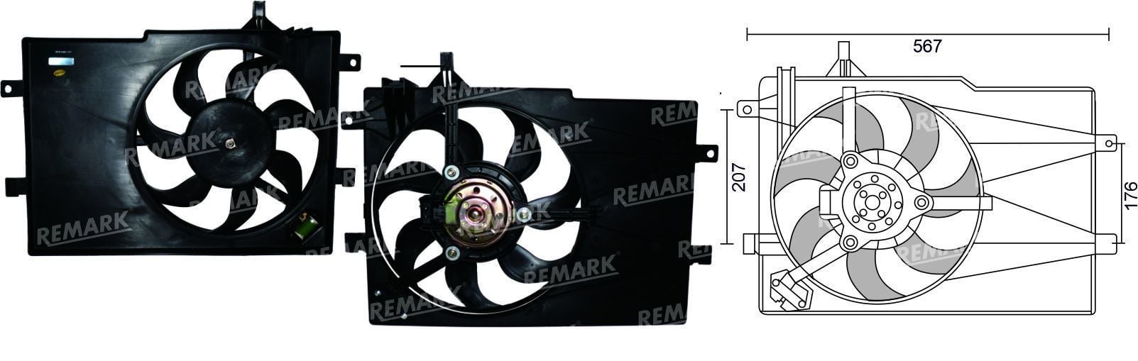 Fiat İdea Fan Motoru 2002 Sonrası Davlumbazlı REMARK 46826696