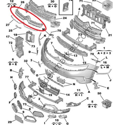Citroen C5 Aircross Ön Panjur Çıtası Psa Marka 16926944VD