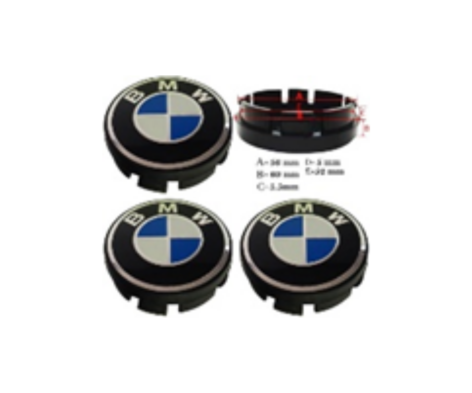 BMW Jant Kapak 56 - 60 mm Mavi İthal Marka 9071B